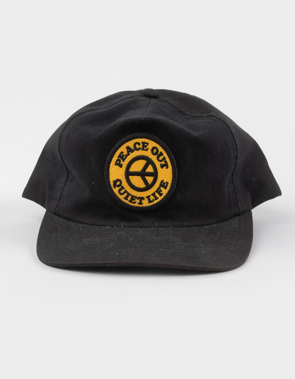 THE QUIET LIFE Peace Out Relaxed 5 Panel Snapback Hat - BLACK