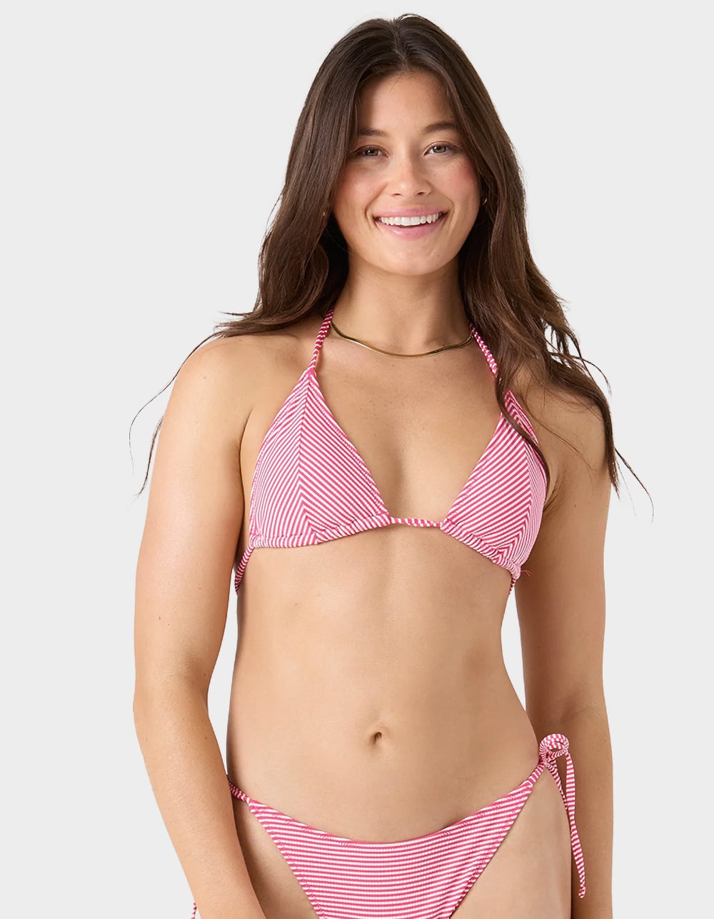 ROXY Good Vibes Mitered Tiki Triangle Bikini Top - PINK