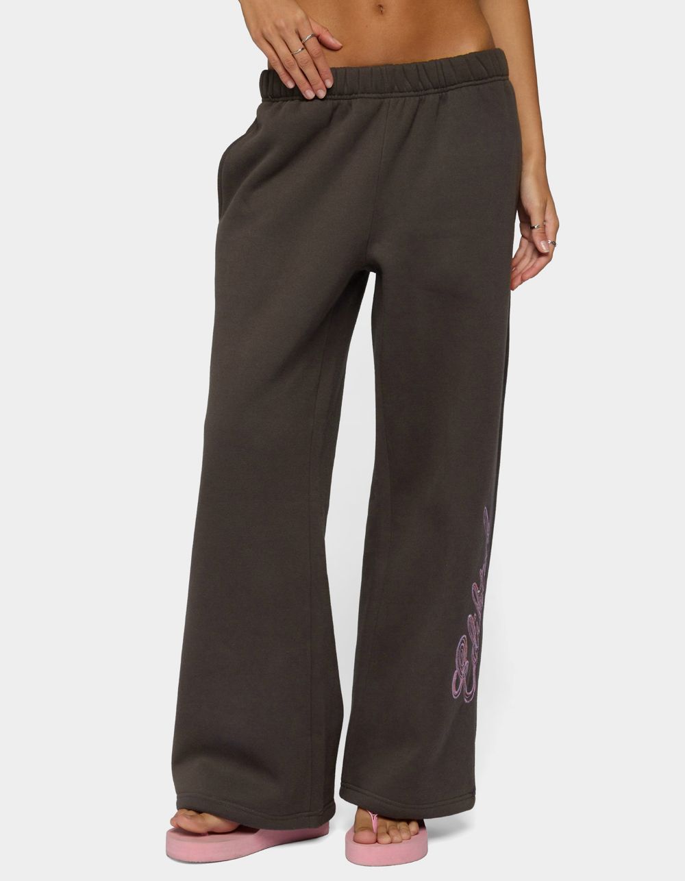 Edikted Always Sequin Sweatpants - DARK GRAY