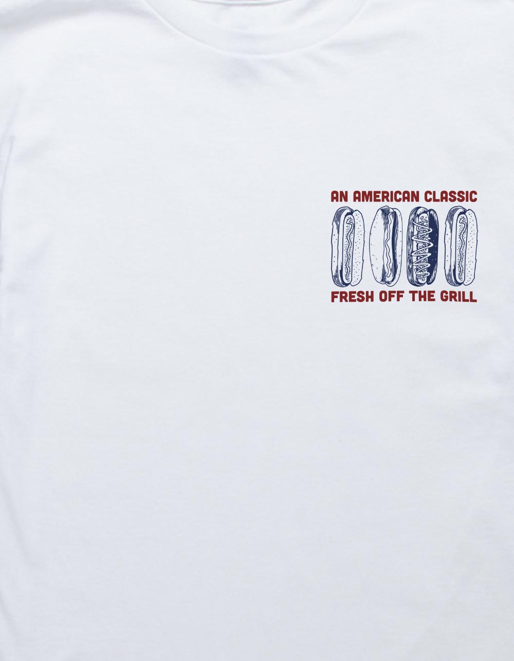 HOT DOG American Classic Unisex Kids Tee - WHITE