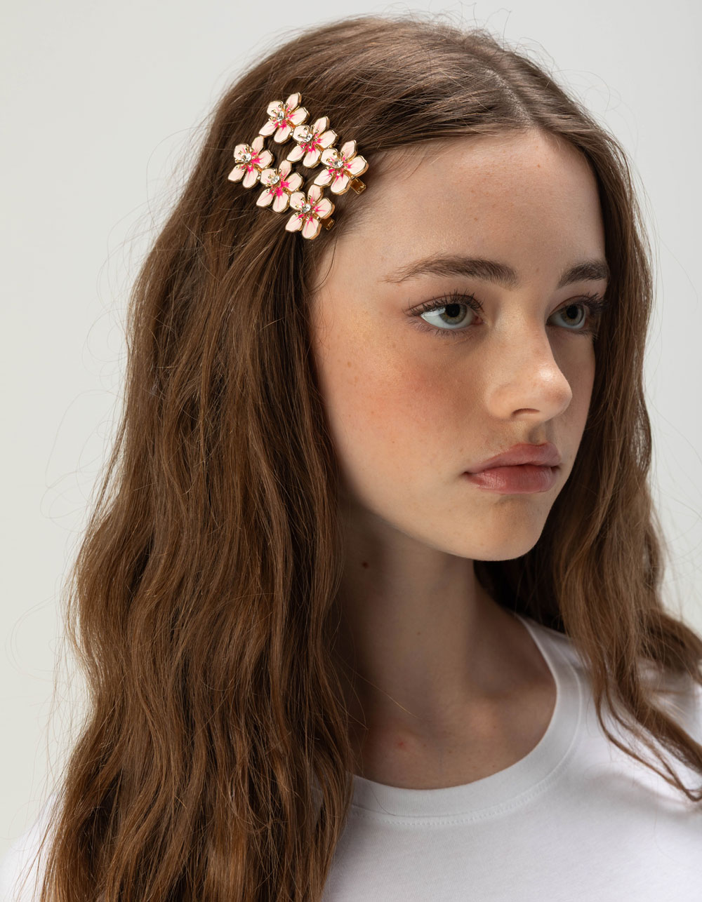 FULL TILT 2 Pack Painted Cherry Blossom Clips - PINK