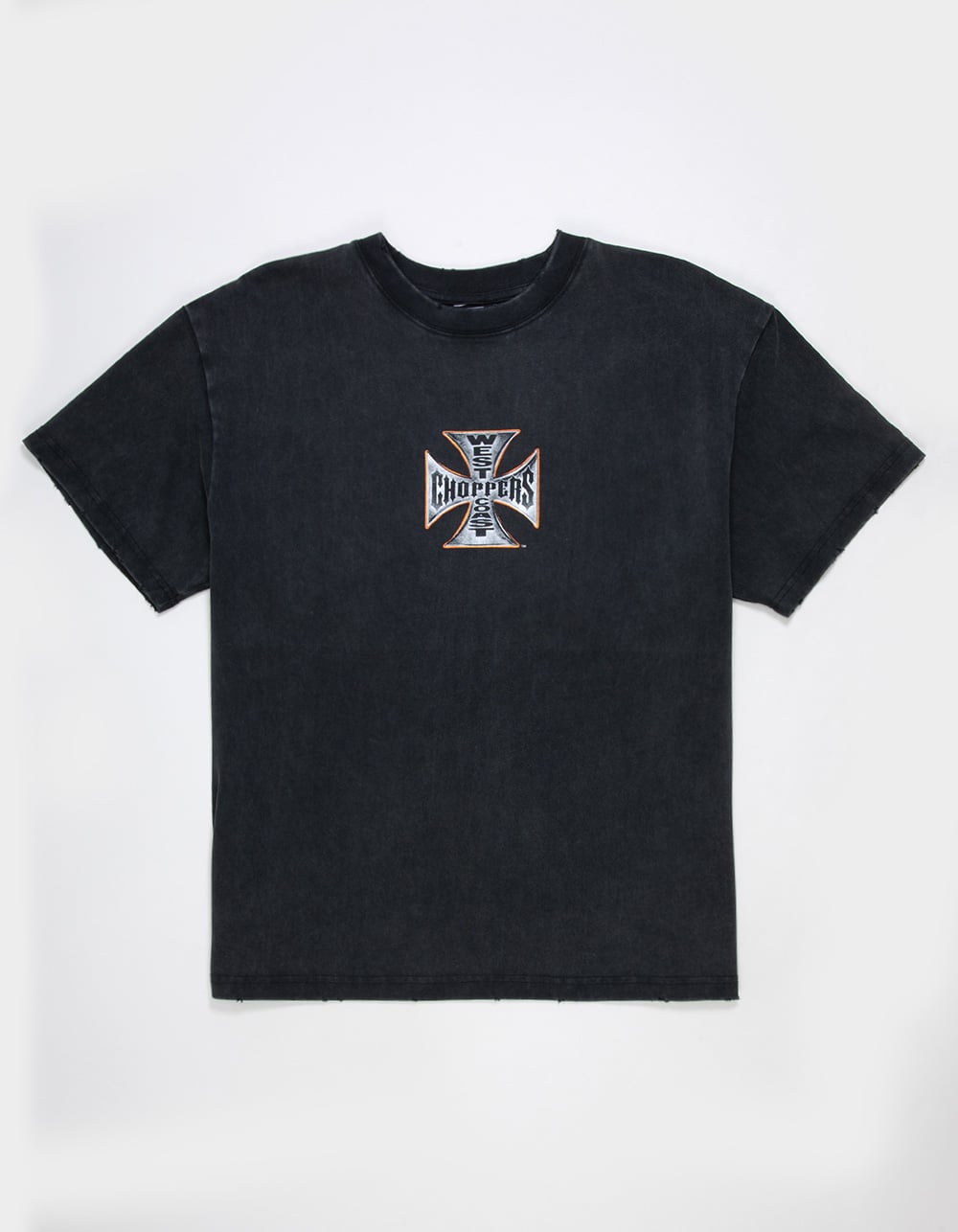 WEST COAST CHOPPERS Orange Hue Mens Boxy Tee - WASHED BLACK