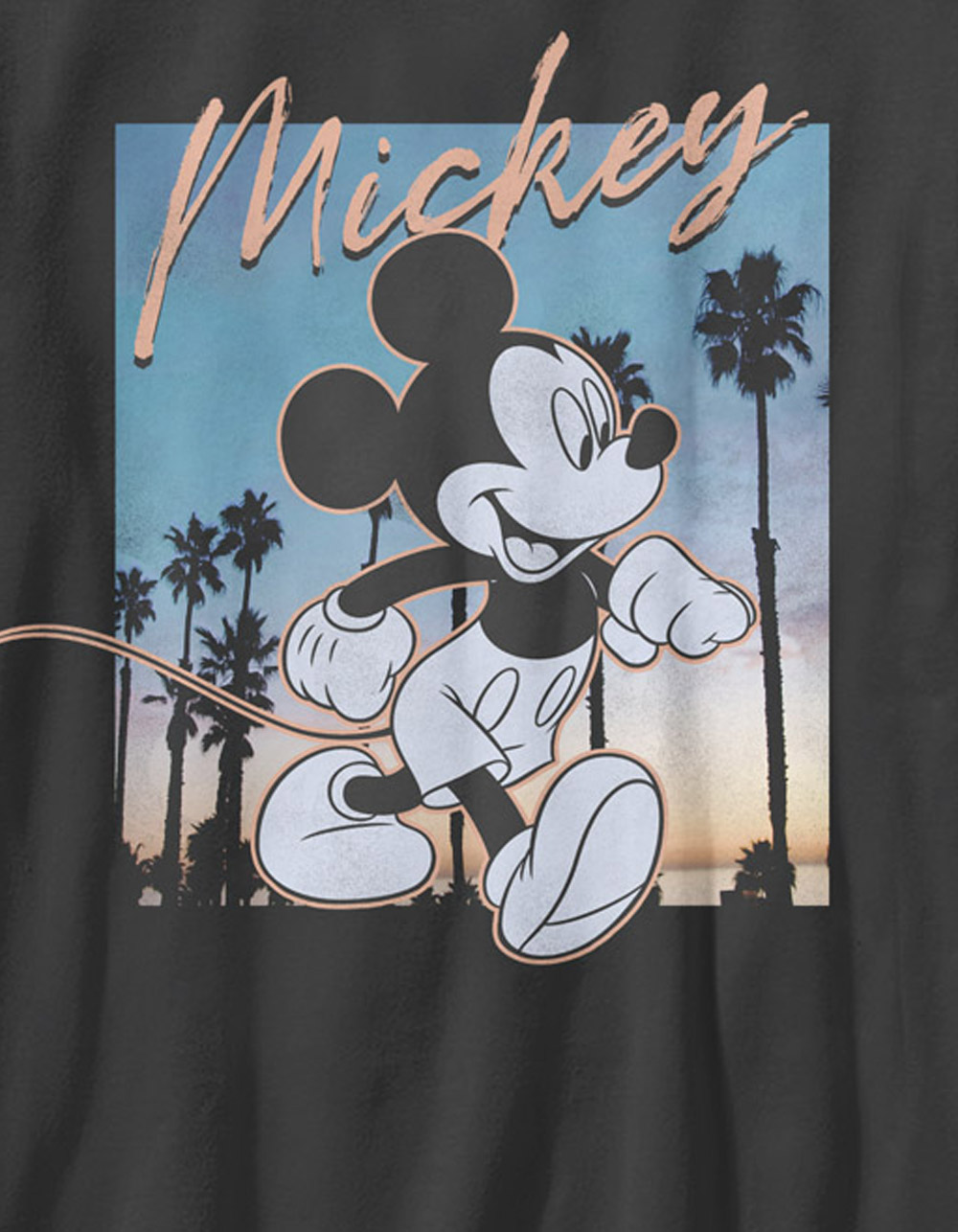 DISNEY Sunset Mickey Unisex Kids Tee - CHARCOAL