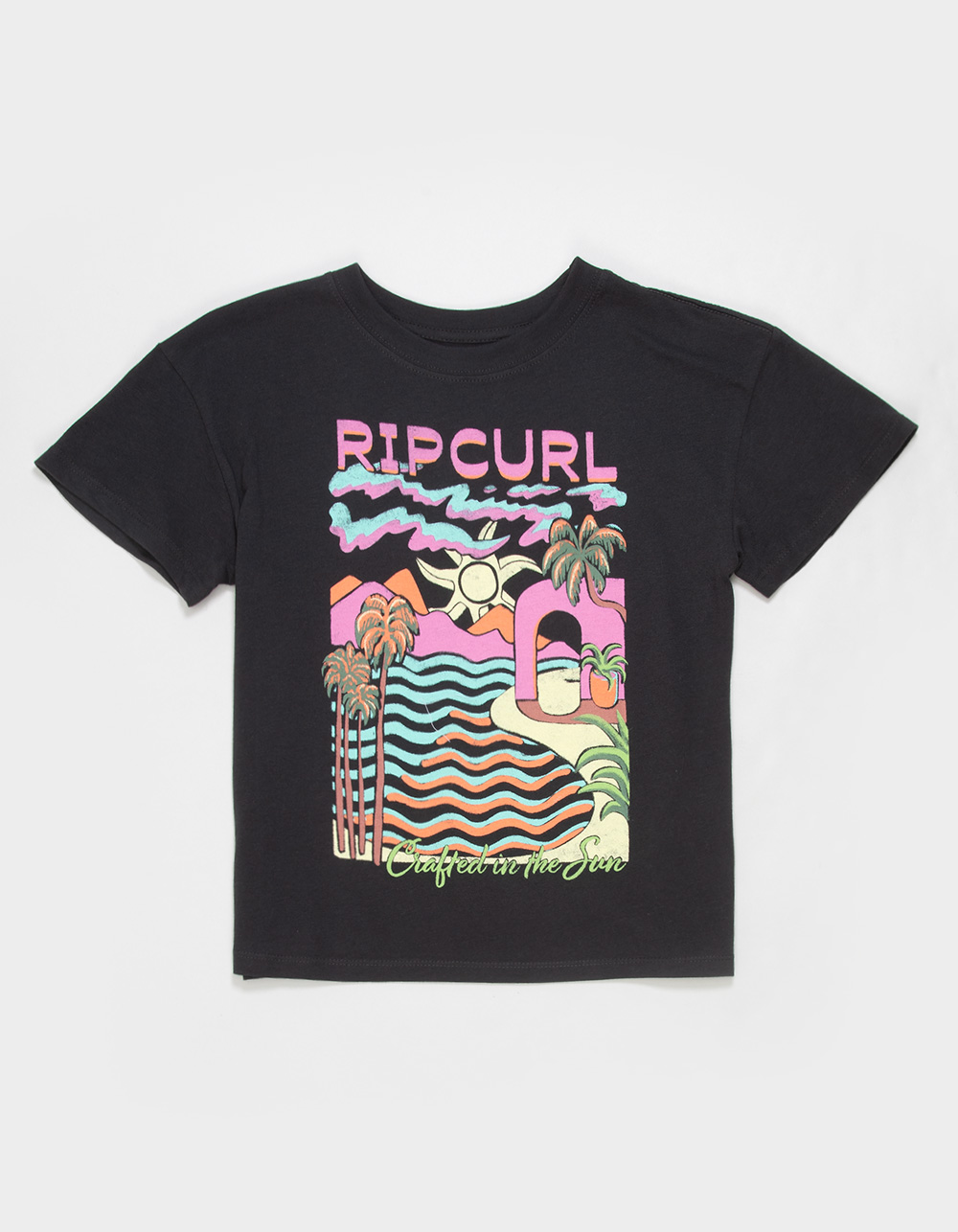 RIP CURL Half Moon Bay Girls Tee - WASHED BLACK