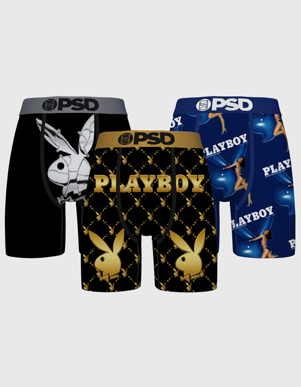 PSD Playboy Shine 3 Pack Mens Boxer Briefs