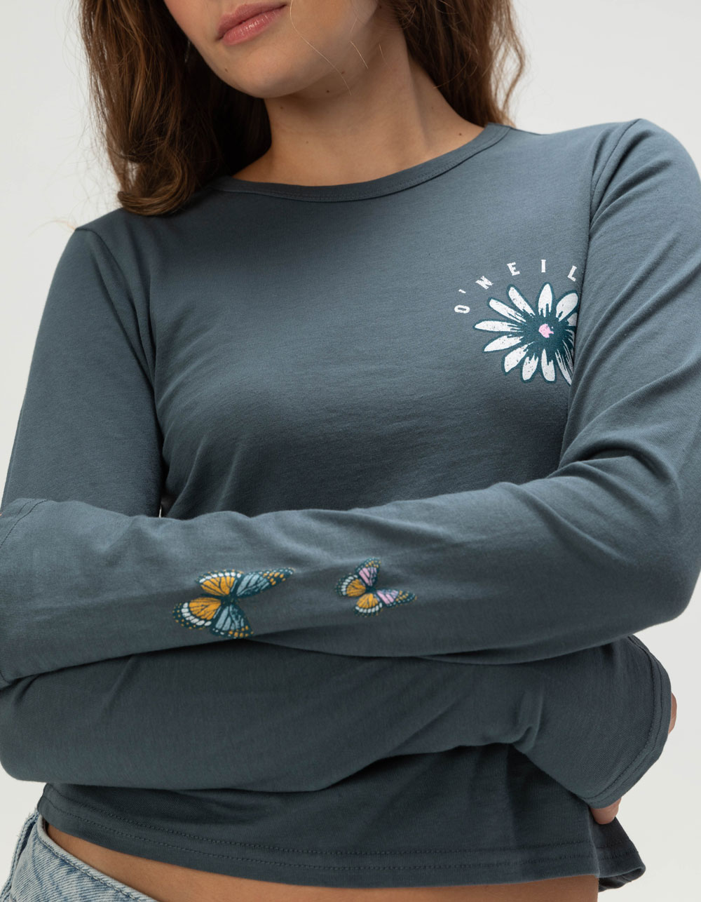 O'NEILL Pacific Bloom Womens Long Sleeve Tee - SLATE BLUE