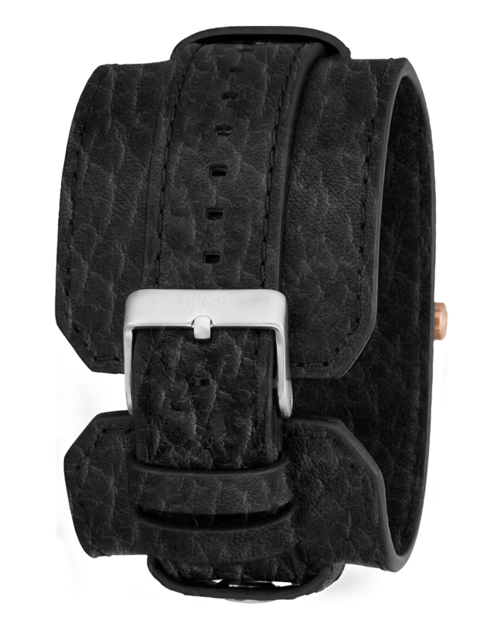 NIXON Time Teller Leather Rocker - BLK/SILVER