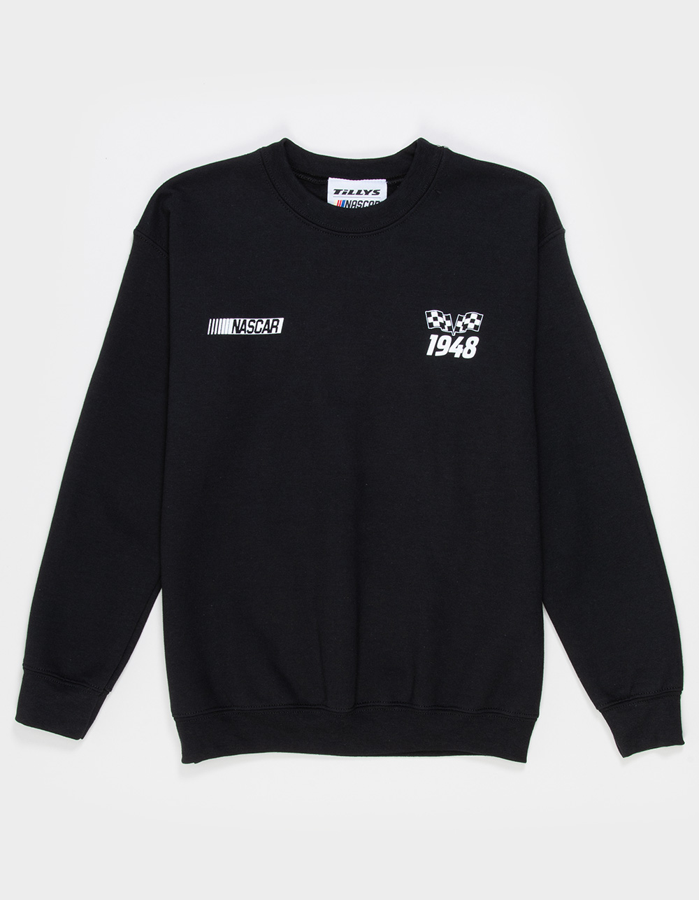 TILLYS x NASCAR Track Boys Crewneck Sweatshirt - BLACK