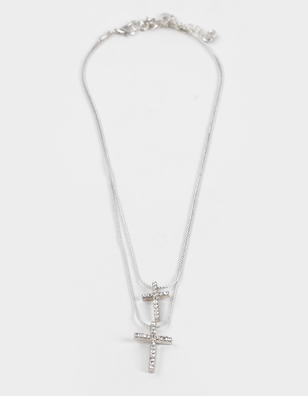 FULL TILT Layered Cross Chain Necklace - SILVER