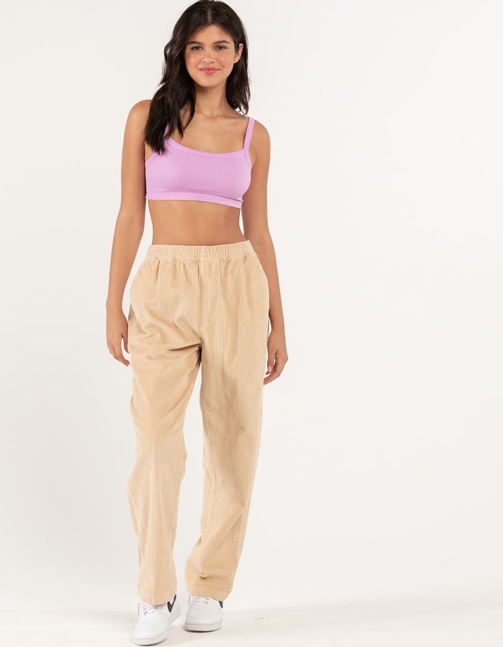 OBEY Easy Womens Wide Leg Corduroy Pants CREAM Tillys