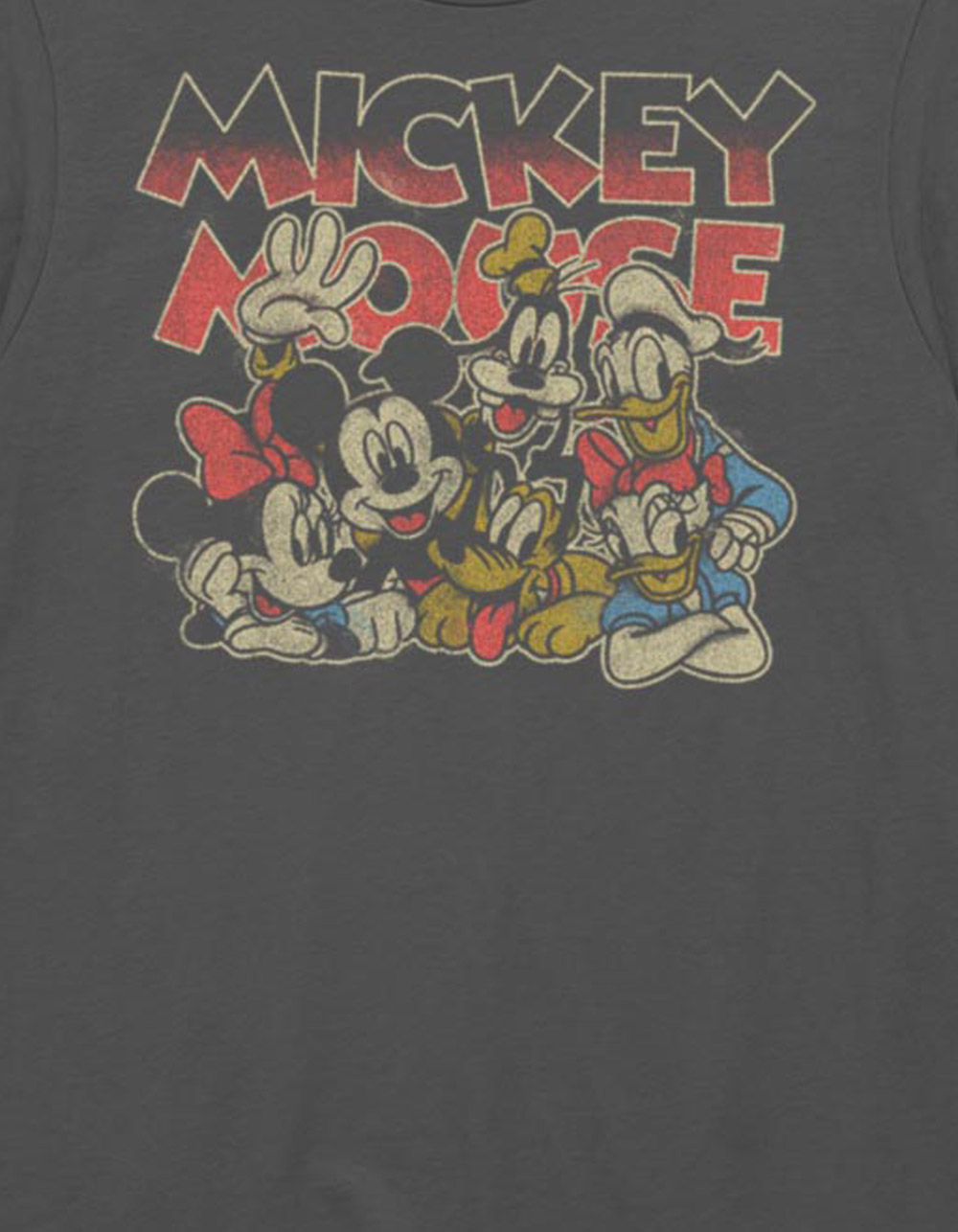 DISNEY Vintage Mickey Crew Unisex Tee - CHARCOAL