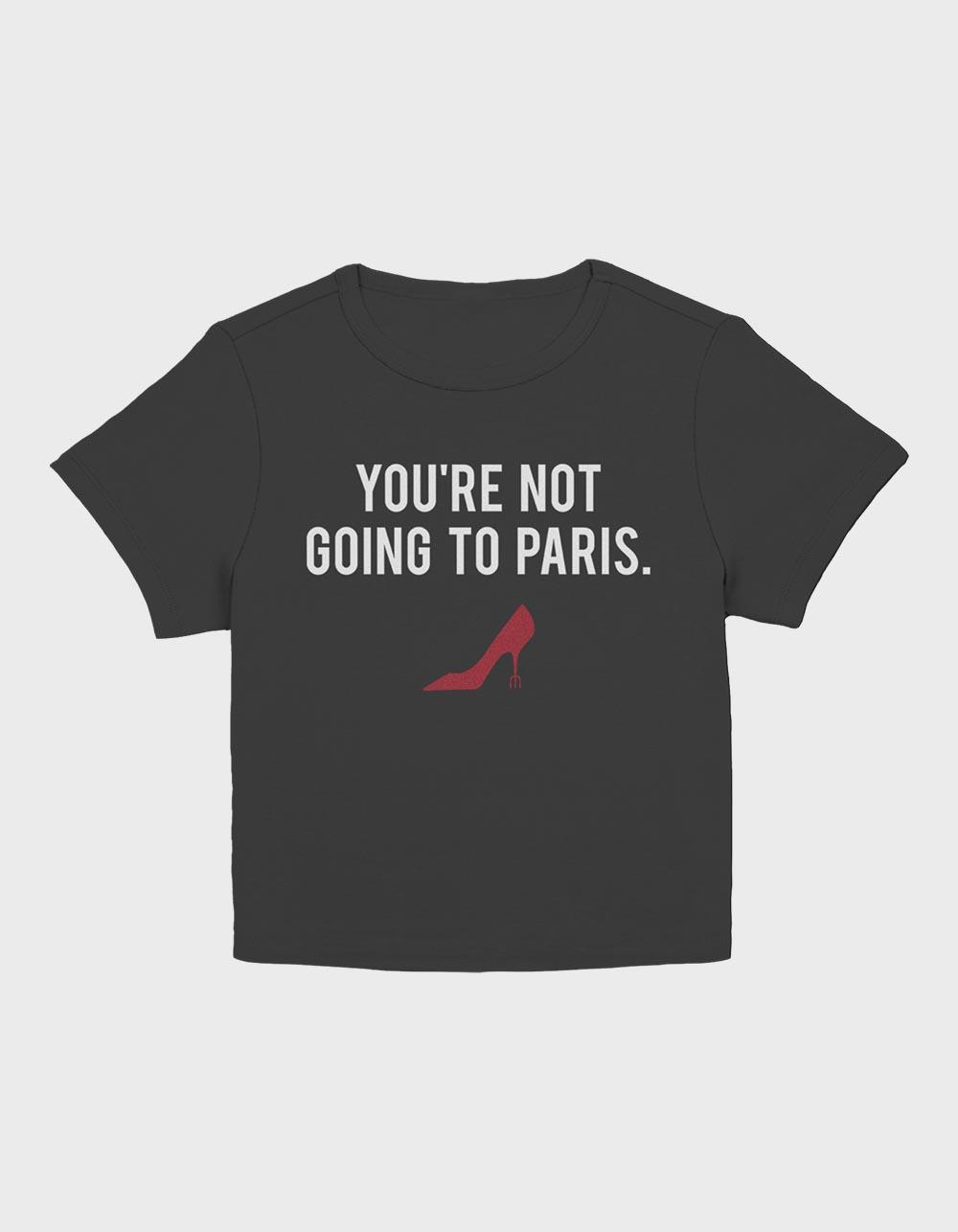 THE DEVIL WEARS PRADA Not Going To Paris Womens Baby Tee - BLACK