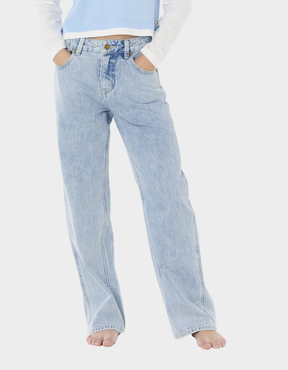 RIP CURL Aggie Relaxed Girls Jeans - BLUE DENIM