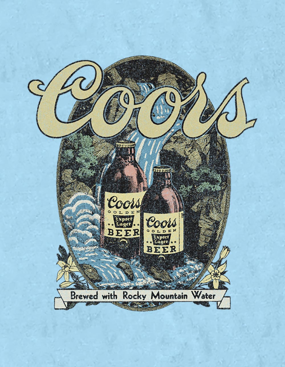 COORS Banquet Rocky Mountain Unisex Tee - LIGHT BLUE