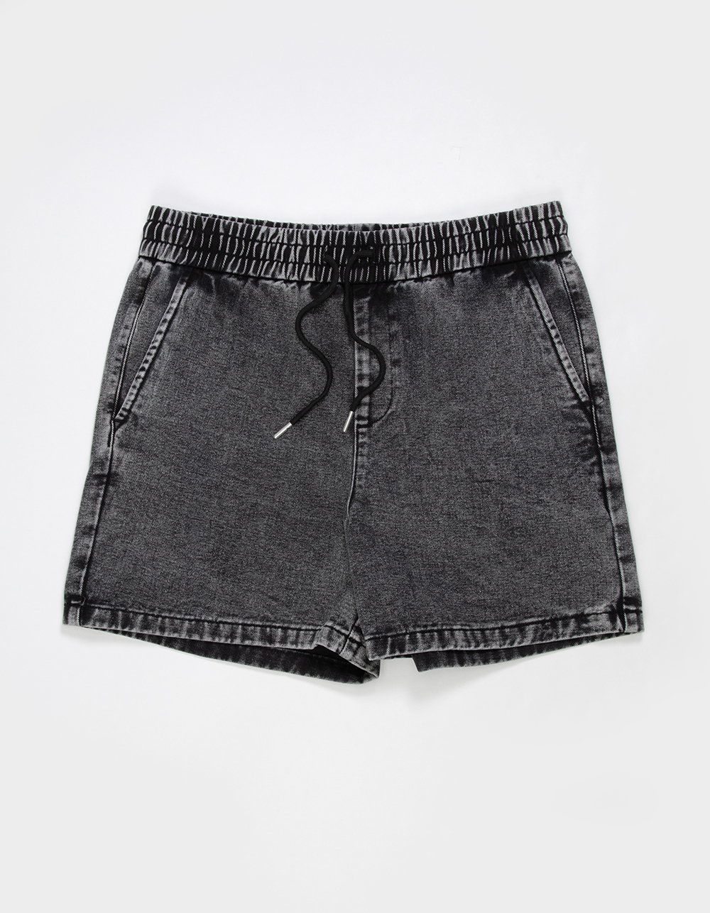 RSQ Mens Pull On Baggy Twill Shorts - WASHED BLACK