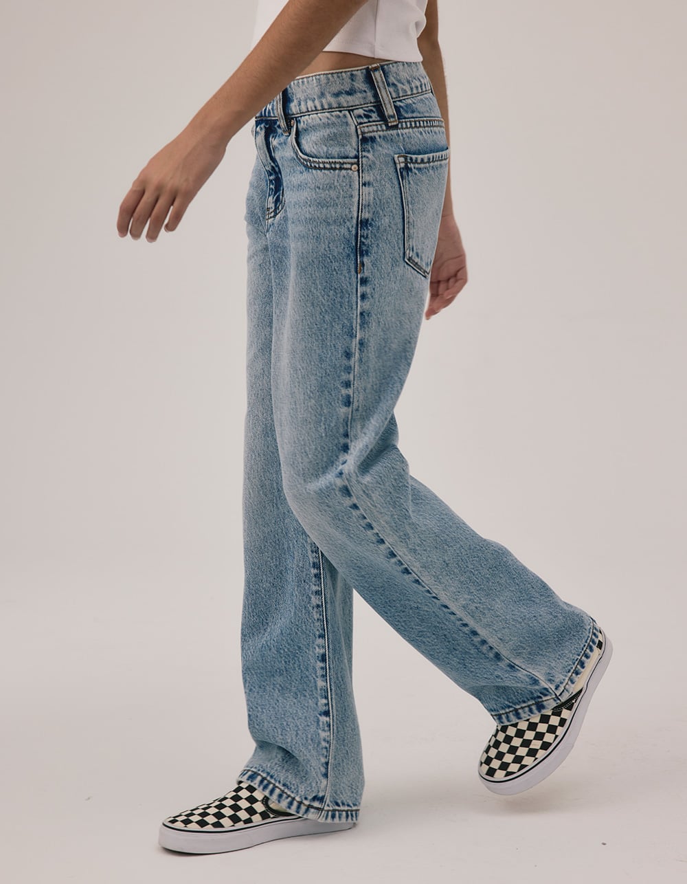 RSQ High Rise Wide Leg Girls Jeans - MEDIUM WASH