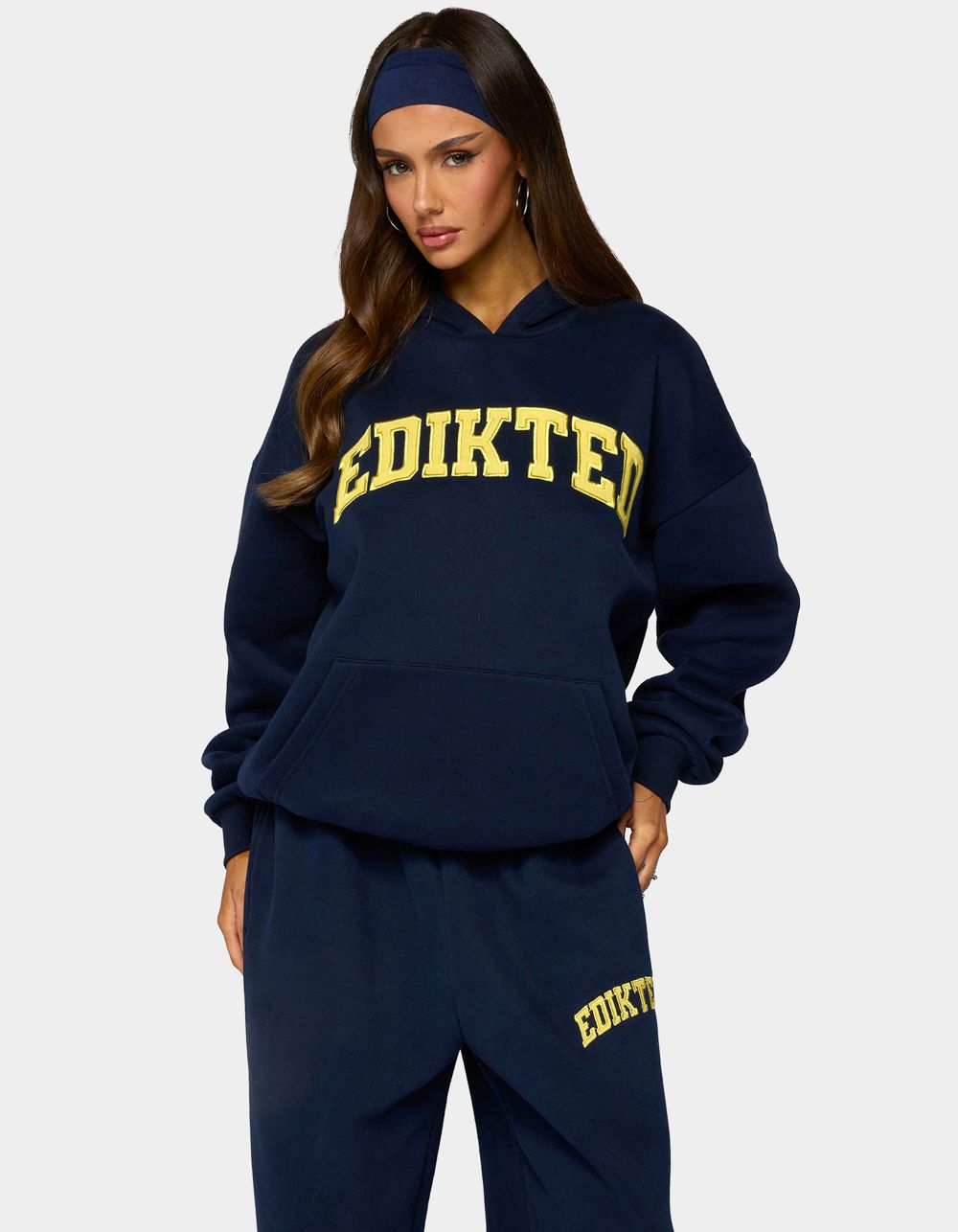 Edikted Crush Oversized Hoodie - NAVY