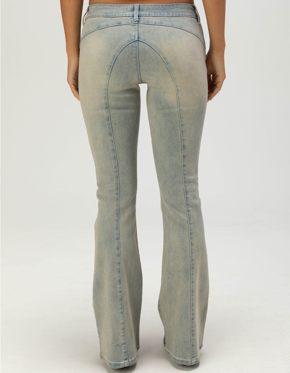 WEST OF MELROSE Womens Ultra Low Rise Seam Bootcut Jeans - LIGHT WASH