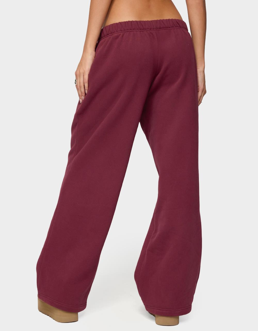 Edikted Camo Crush Sweatpants - DK RED