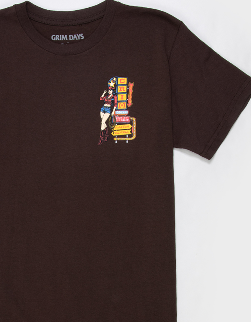 GRIM DAYS Motel Mens Tee - BROWN