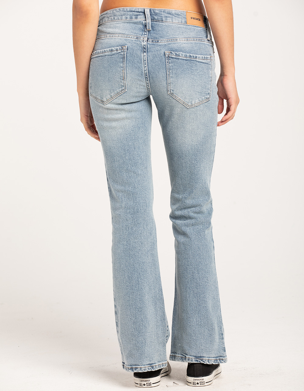 RSQ Womens Mid Rise Porkchop Pocket Flare Jeans