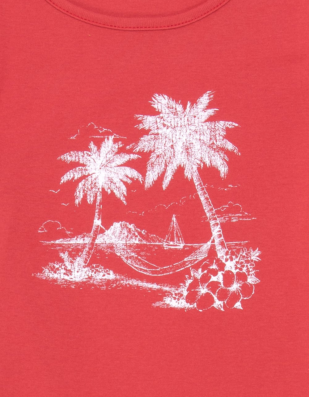 FULL TILT Beach Scene Girls Baby Tee - RED