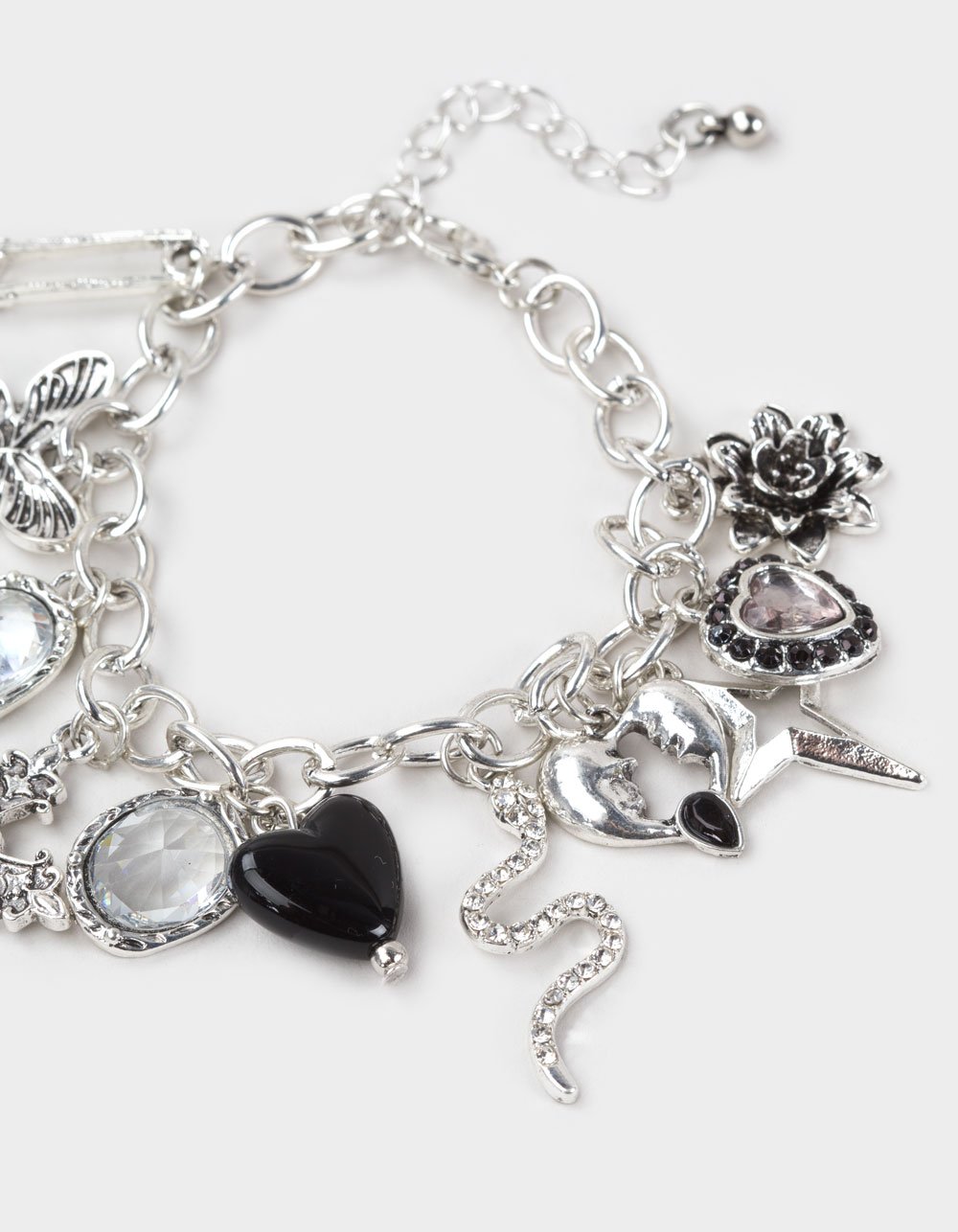 FULL TILT Cross/Snake Multi Charm Bracelet - SILVER