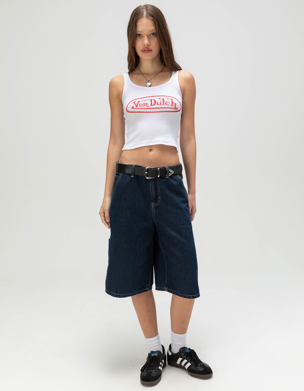 VON DUTCH Rib Womens Tank Top - WHITE