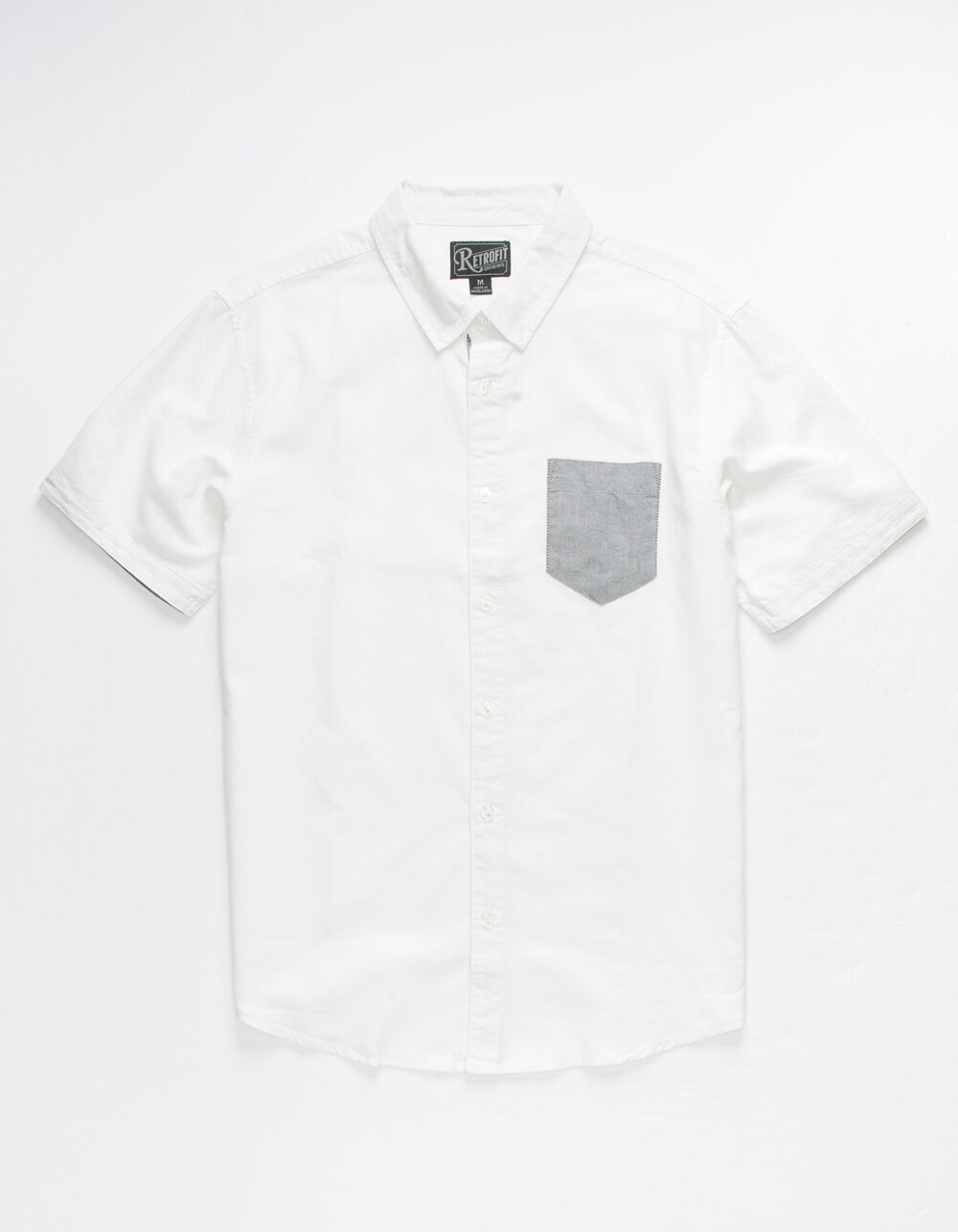 RETROFIT Contrast One Pocket Mens Oxford Shirt WHITE Tillys