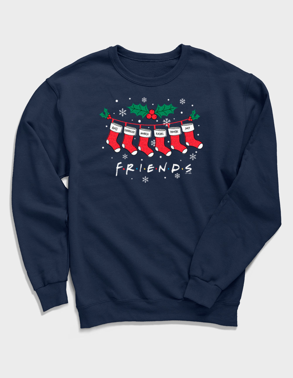 FRIENDS Holiday Stockings Unisex Crewneck Sweatshirt - NAVY