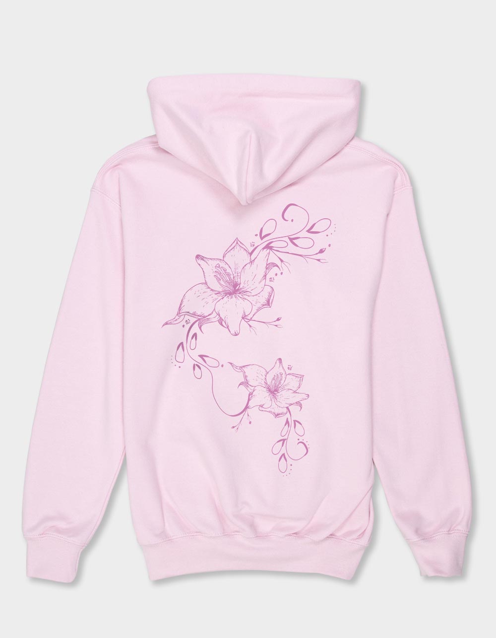 FLOWER Petal Chain Unisex Kids Hoodie - LIGHT PINK