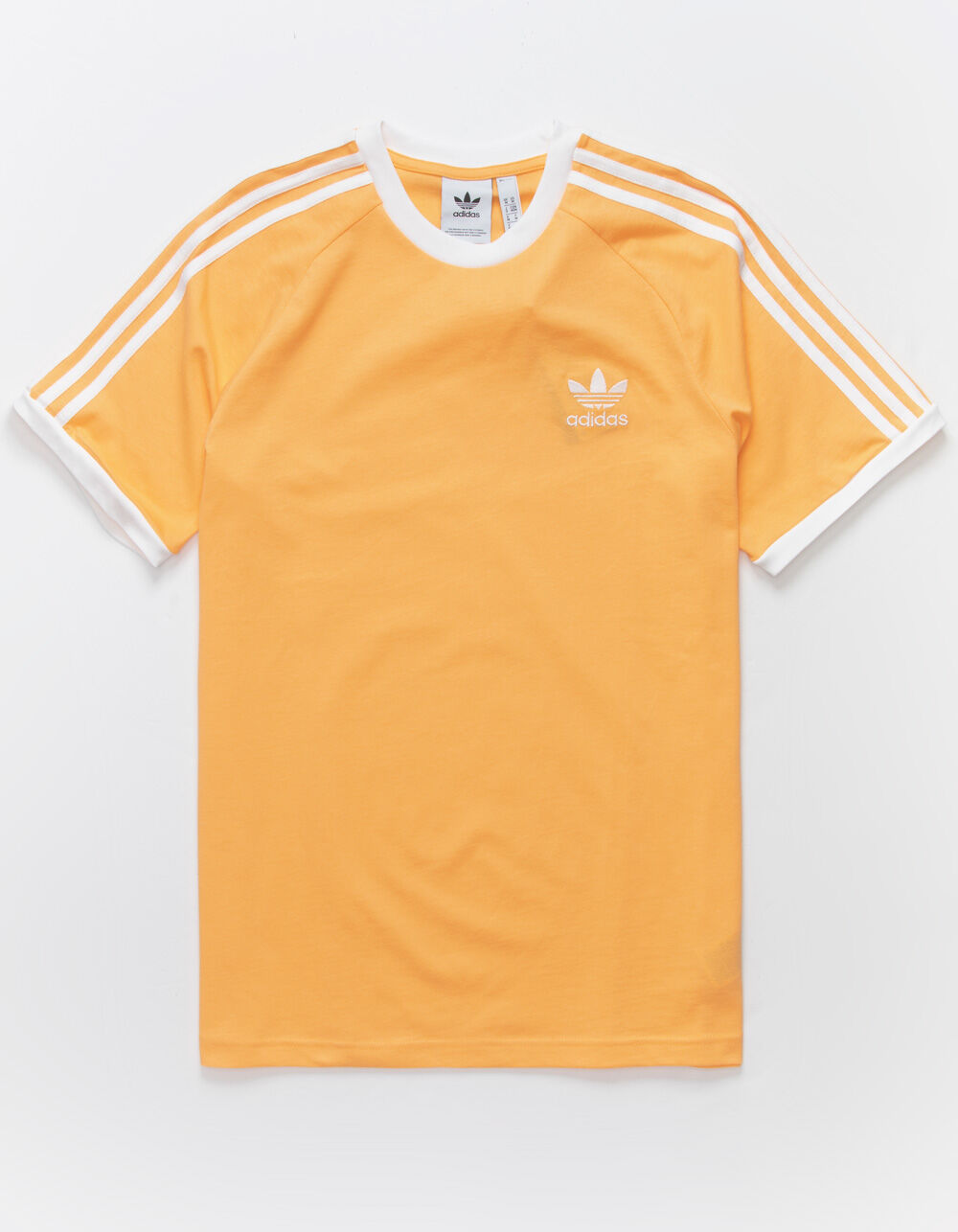 ADIDAS 3 Stripe Mens T-Shirt - ORANGE | Tillys