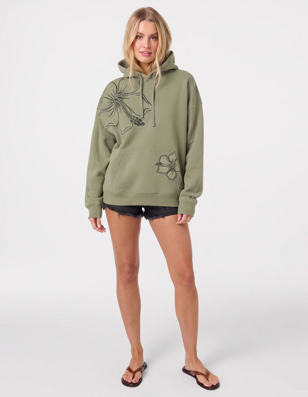 O'NEILL Hibiscus Womens Oversized Hoodie - GREEN
