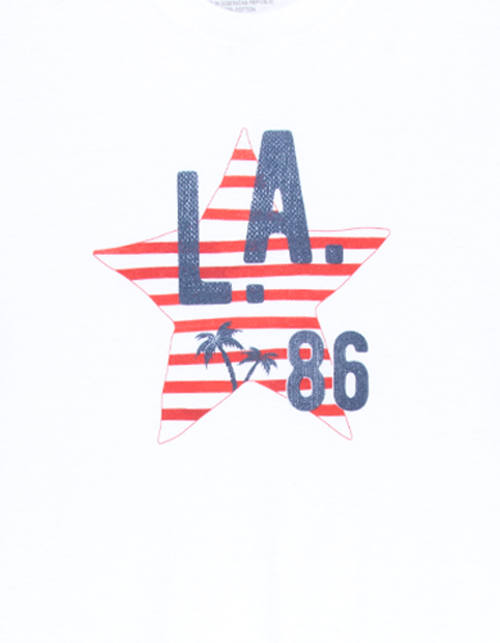 LOS ANGELES Striped Star Unisex Tee - WHITE