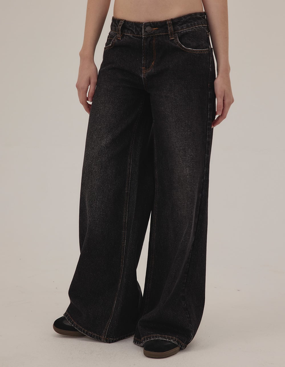 RSQ Womens Low Rise Baggy Jeans - WASHED BLACK