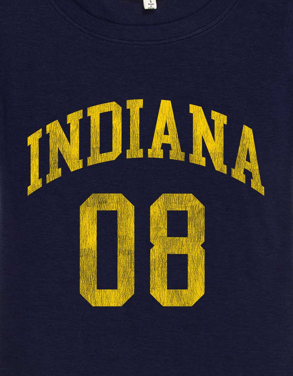 INDIANA 08 Distressed Womens Baby Tee - NAVY