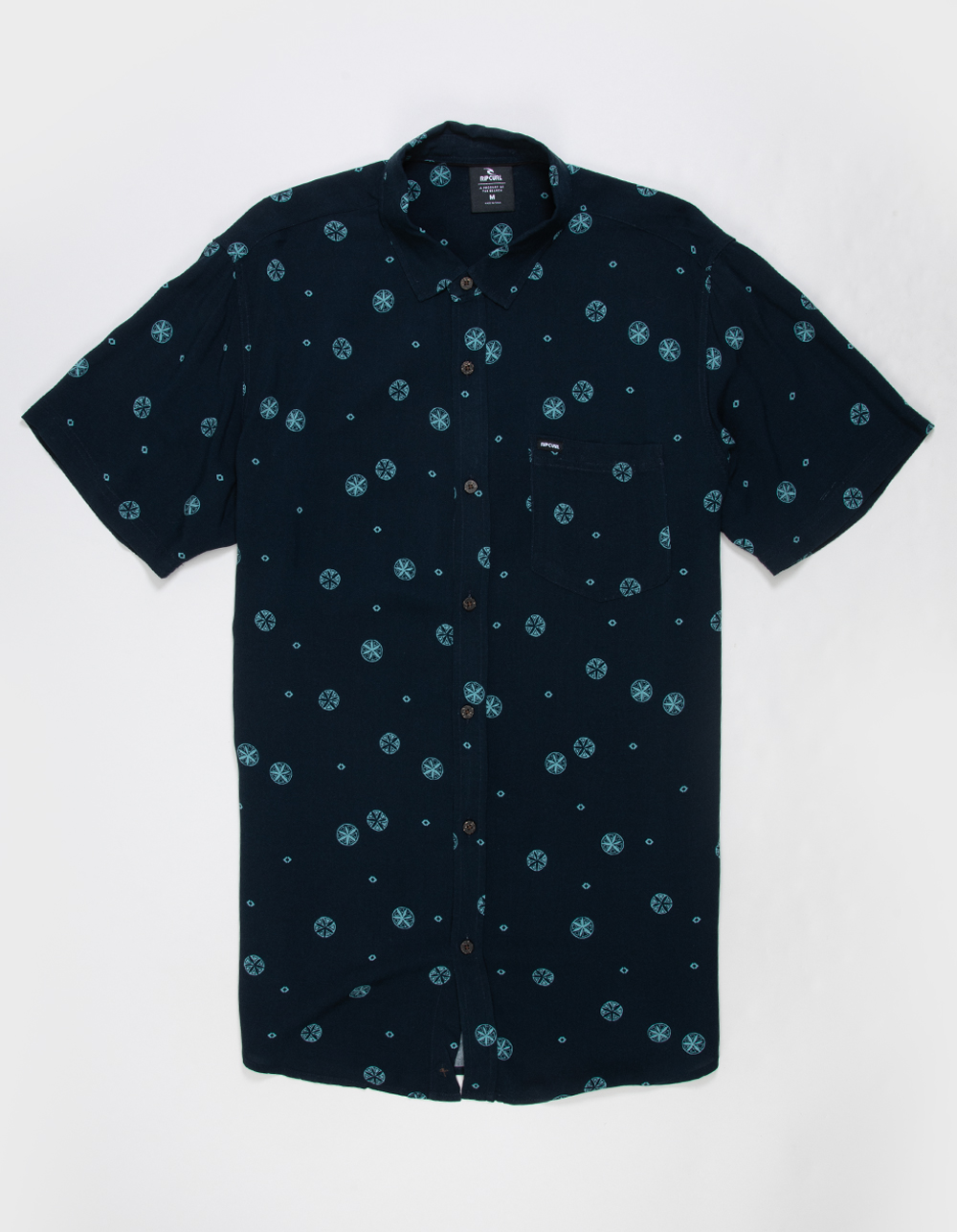 RIP CURL Fun Times Mens Button Up Shirt - NAVY