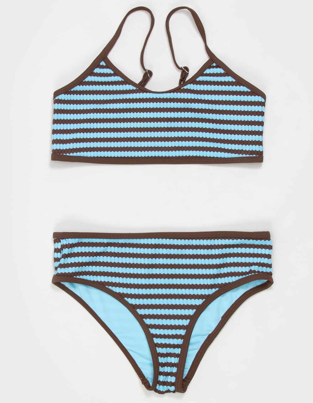 DAMSEL Texture Girls Bralette Bikini Set - BLUE COMBO