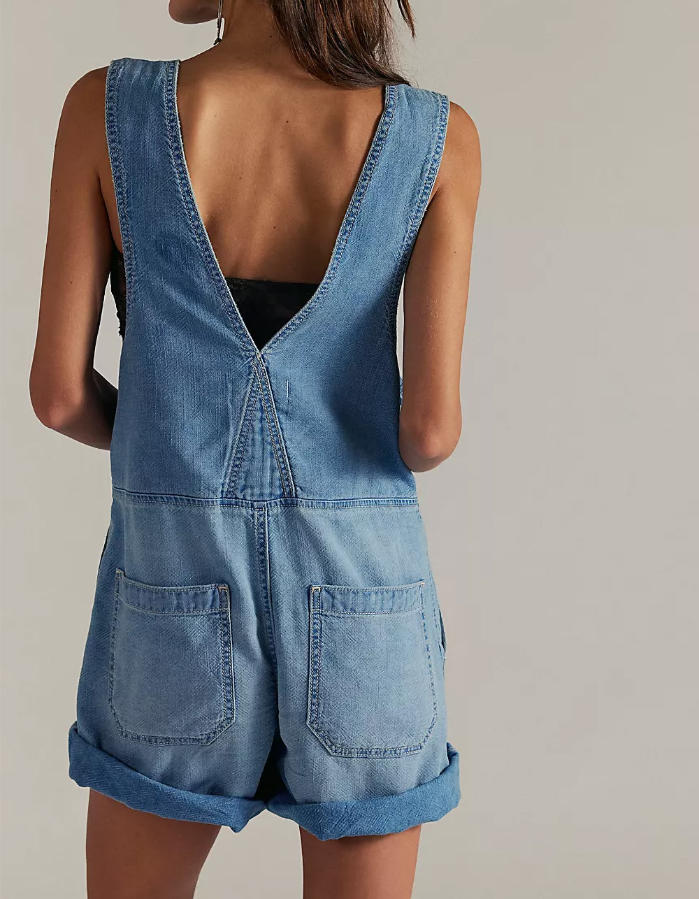 FREE PEOPLE Jude Womens Shortalls - LIGHT WASH
