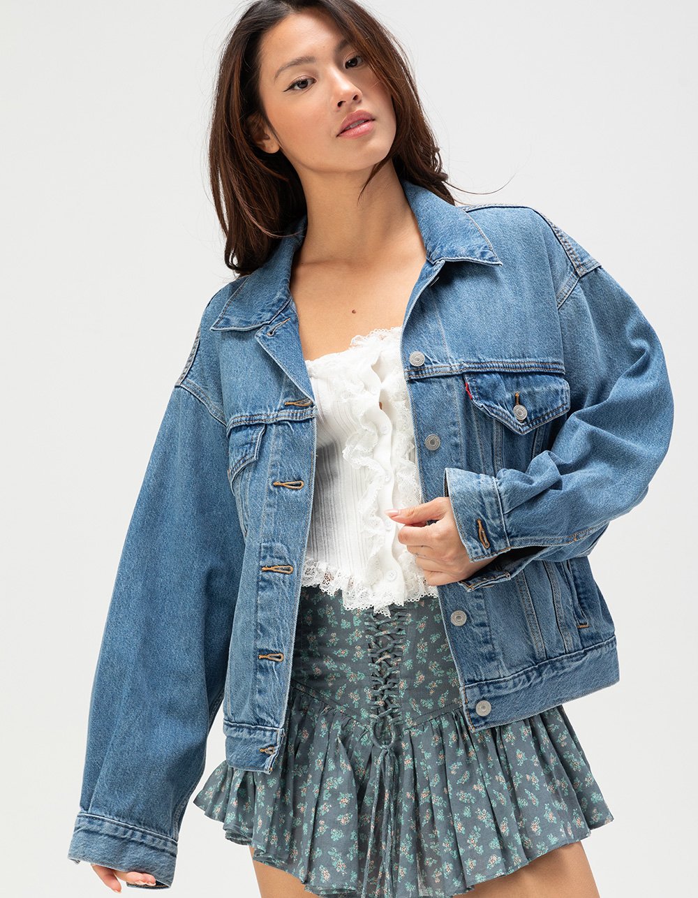 LEVI'S Premium 90s Womens Trucker Jacket - Soft As Butter MEDIUM WASH
