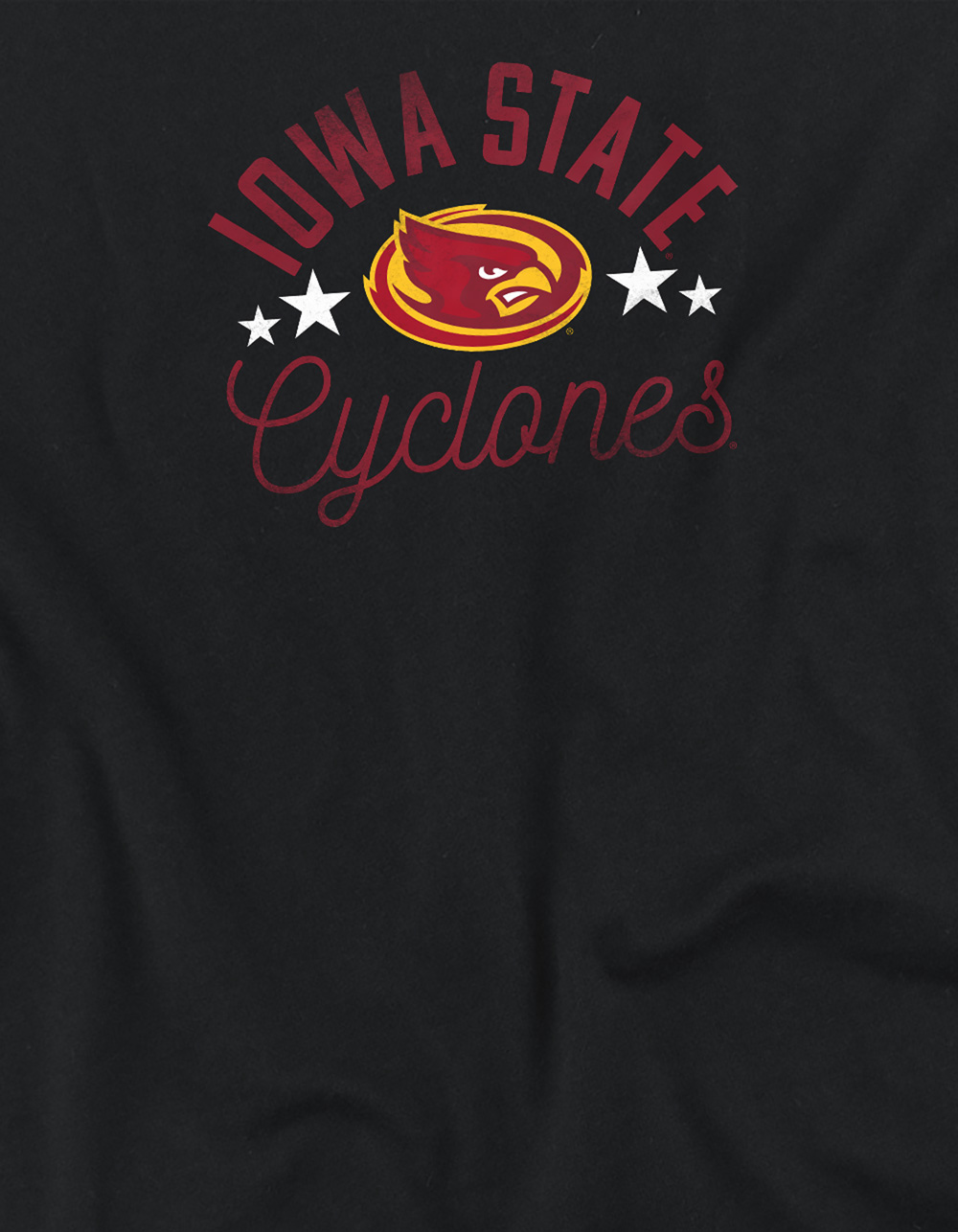 IOWA STATE UNIVERSITY Cyclones Womens Cropped Tee - BLACK