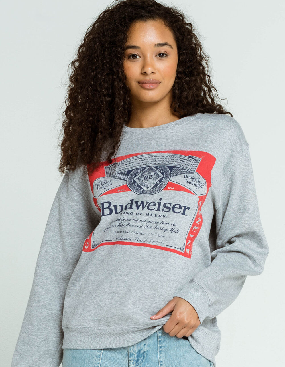 BREW CITY BRAND Budweiser Womens Sweatshirt - HEATHER GRAY | Tillys