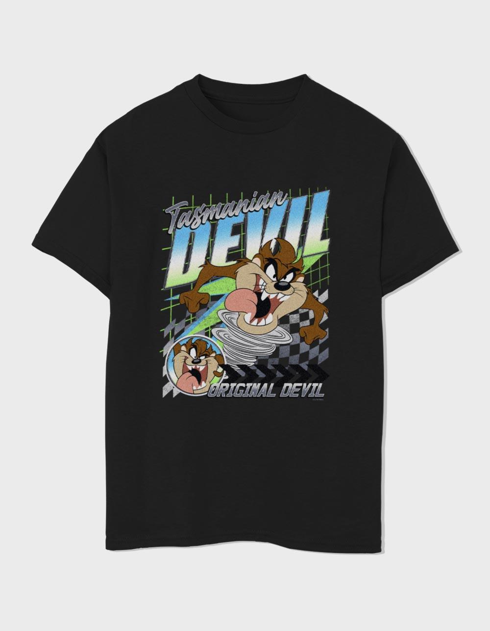 LOONEY TUNES Taz Racing Unisex Kids Tee - BLACK