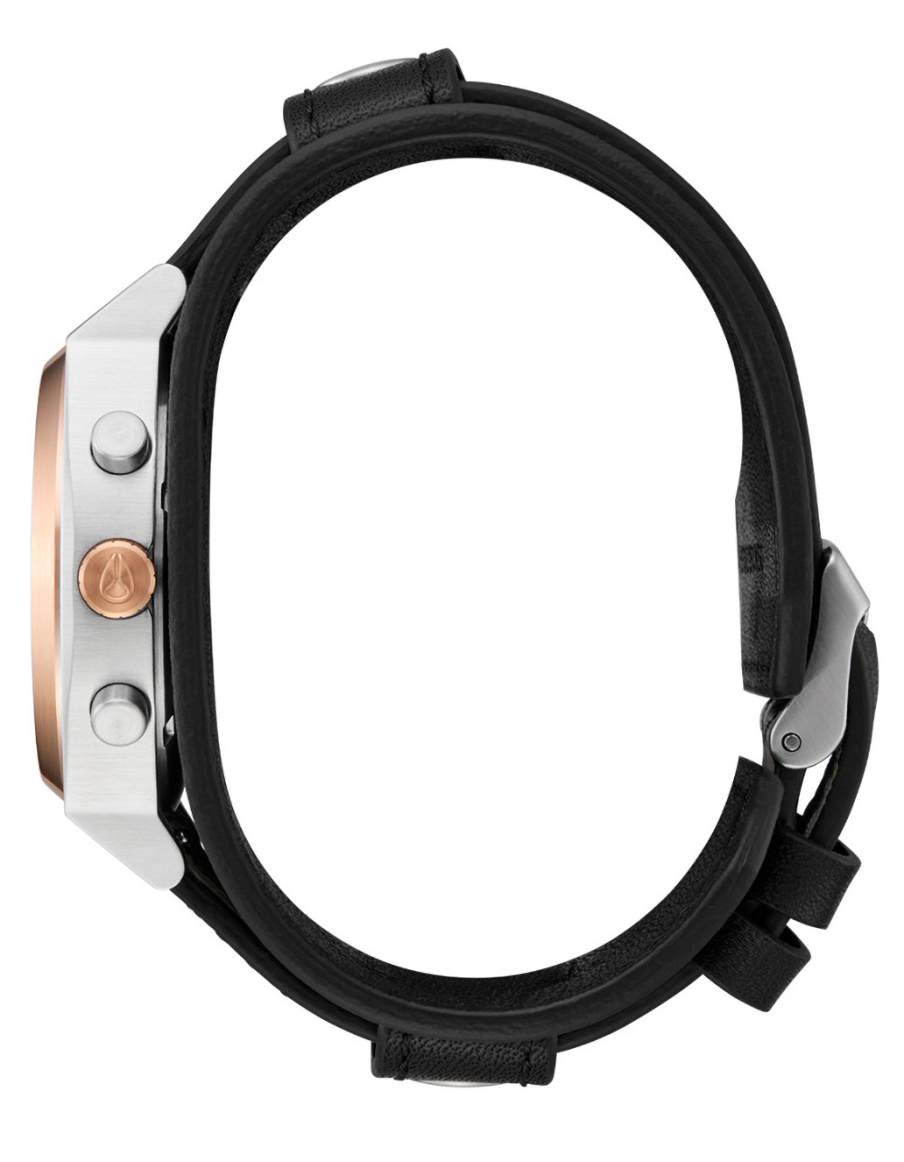 NIXON Time Teller Leather Rocker - BLK/SILVER