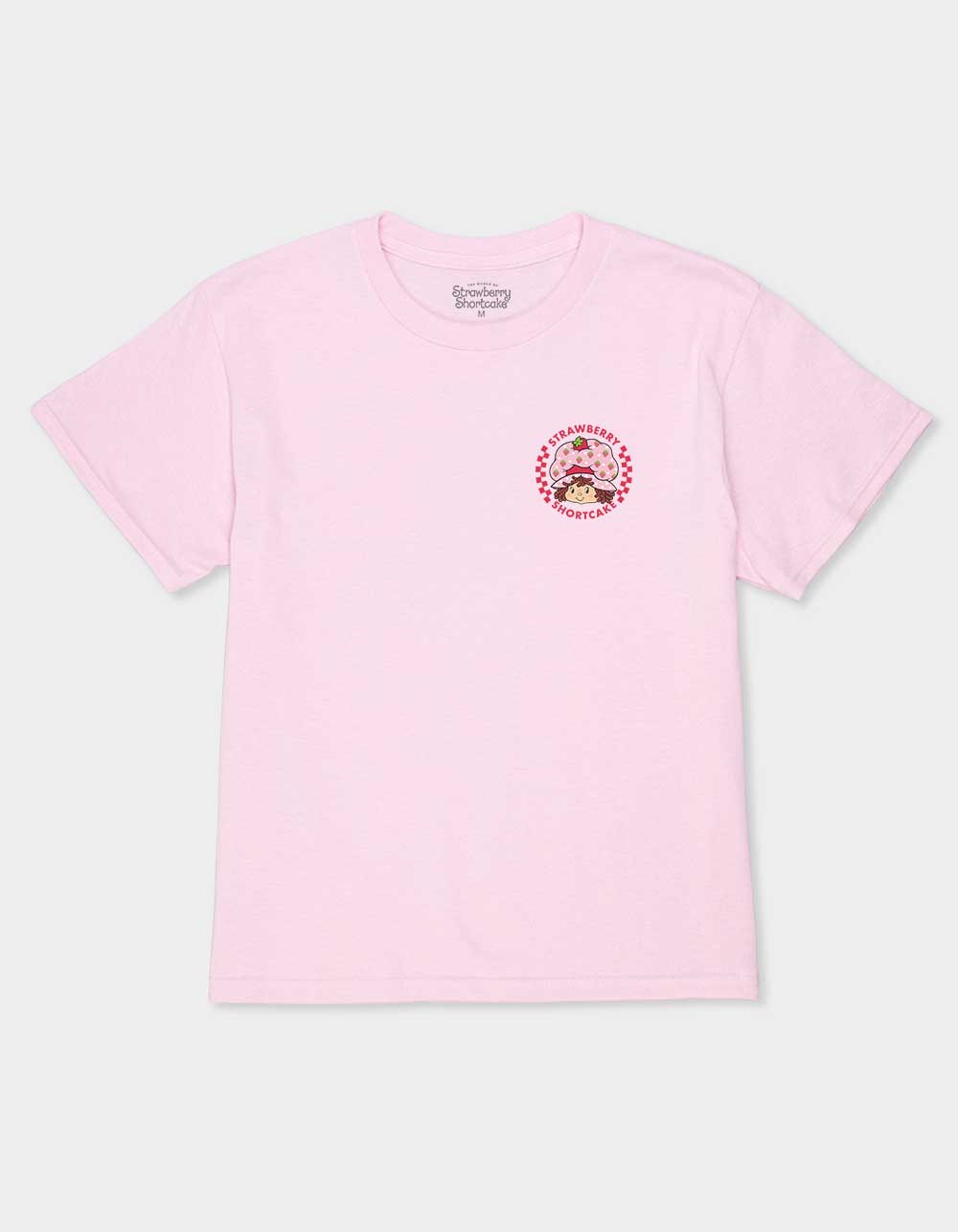 STRAWBERRY SHORTCAKE Circle Checkers Unisex Kids Tee - LIGHT PINK