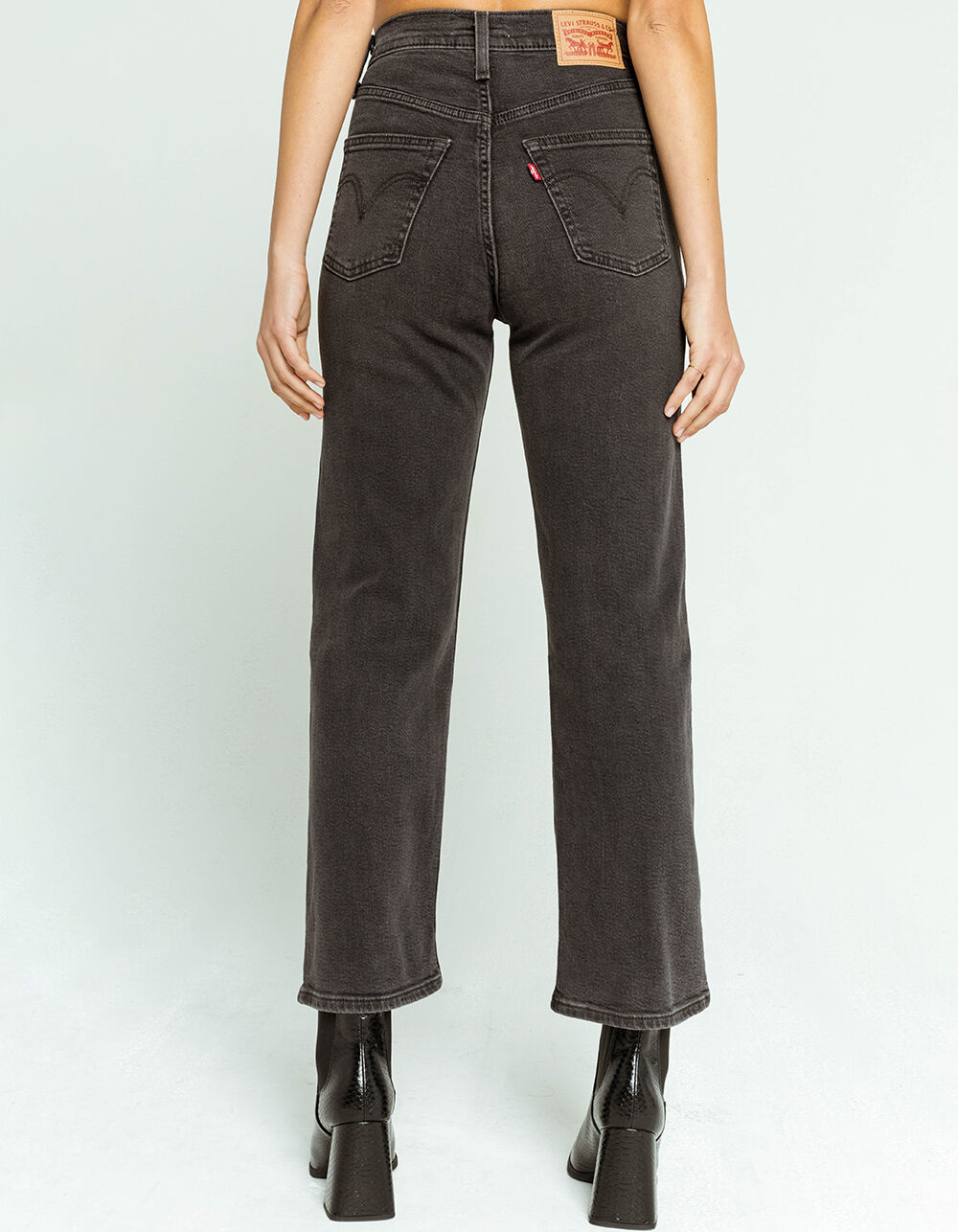 Black Straight Ankle Jeans 
