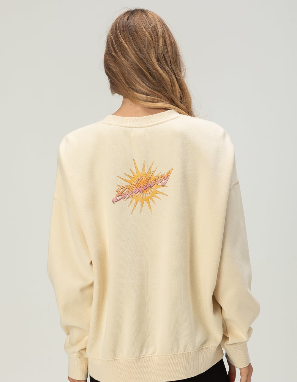 BILLABONG Echo Womens Oversized Crewneck Sweatshirt - WHITE COMBO