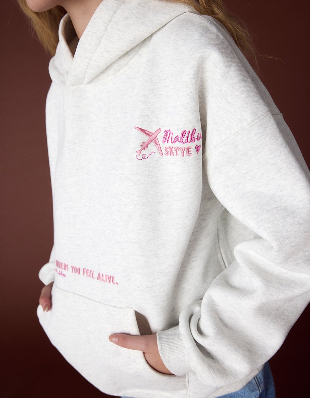 MALIBU SKYYE Feel Alive Womens Hoodie - HEATHER GRAY