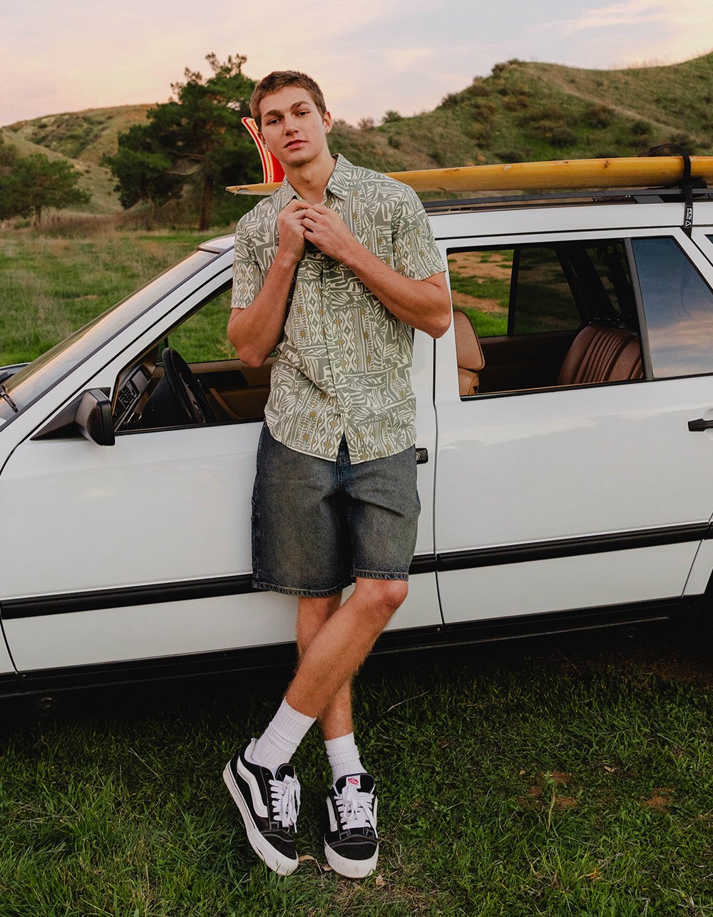 RSQ Mens Loose Carpenter Jorts - DRK DRTY DNM