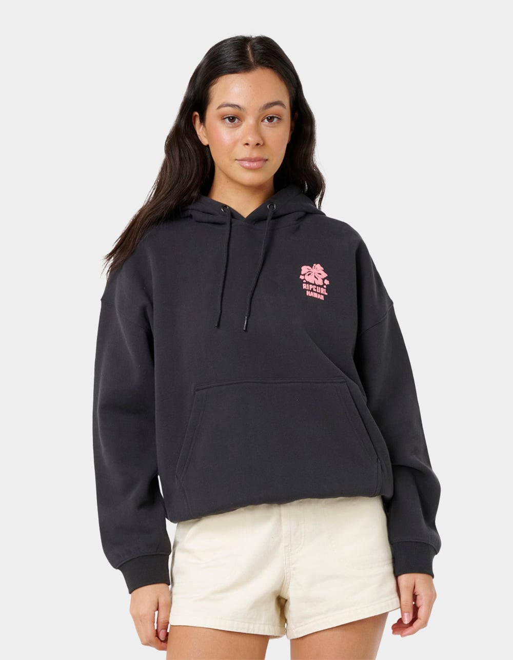 RIP CURL Surf Puff Heritage Womens Hoodie - WASHED BLACK